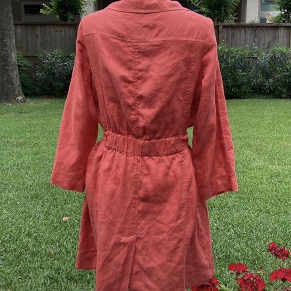 100% Linen Wrap Pocket Jacket - Picture 3 of 9